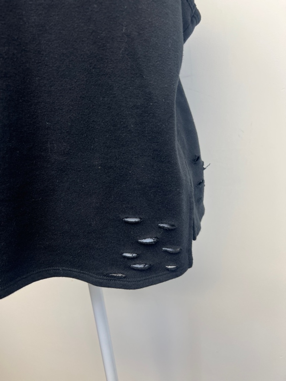 Bebe Sport Sleeveless Black Grunge Hoodie with textured Logo Large - Picture 13 of 15